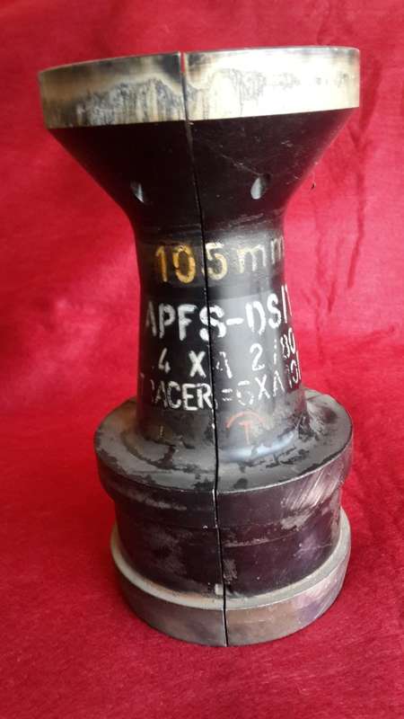 SADF 105mm APFS-DS sabot sleeves Olifant tank.