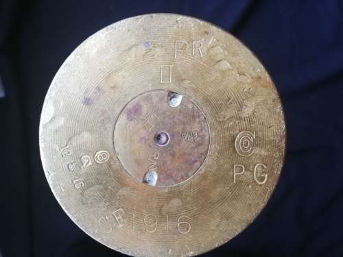 WW1 13 pounder shrapnel shell and shell case, no fuze,inert.