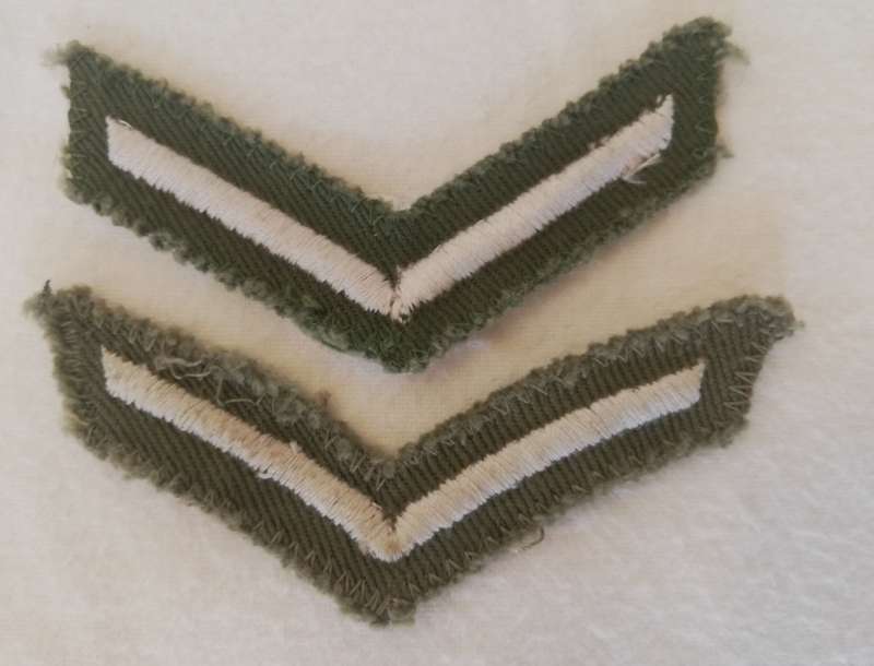 Rhodesian Army pair of lance corporal stripes