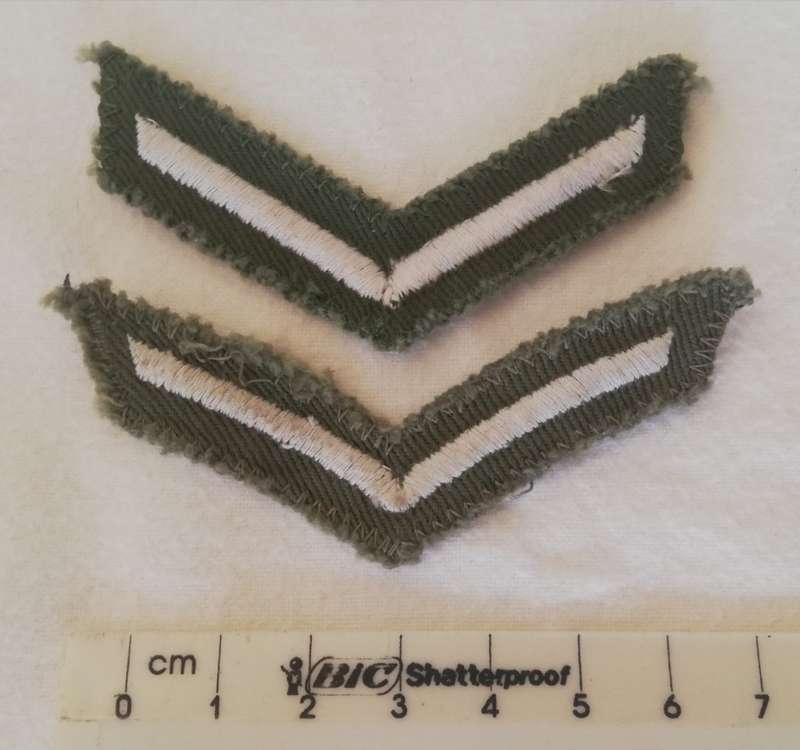 Rhodesian Army pair of lance corporal stripes