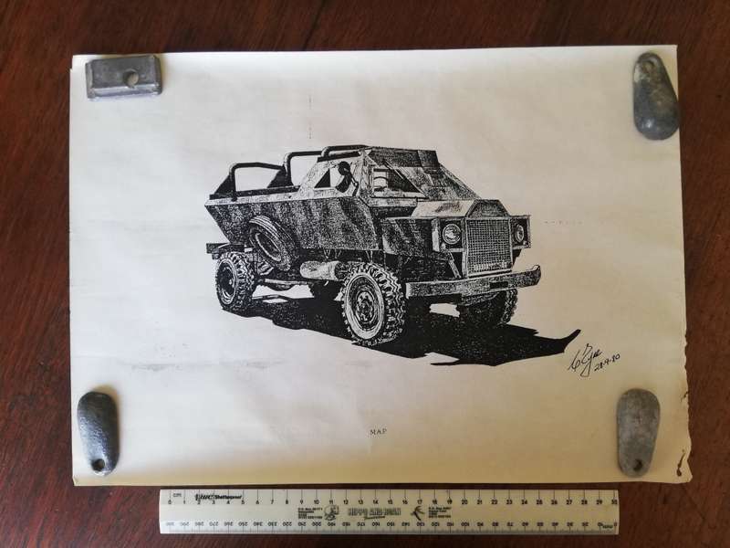 Rhodesian Army, 14 Copies of prints by Colin Eyre. `Wheels`  Vehicles of the Rhodesian Bush War.