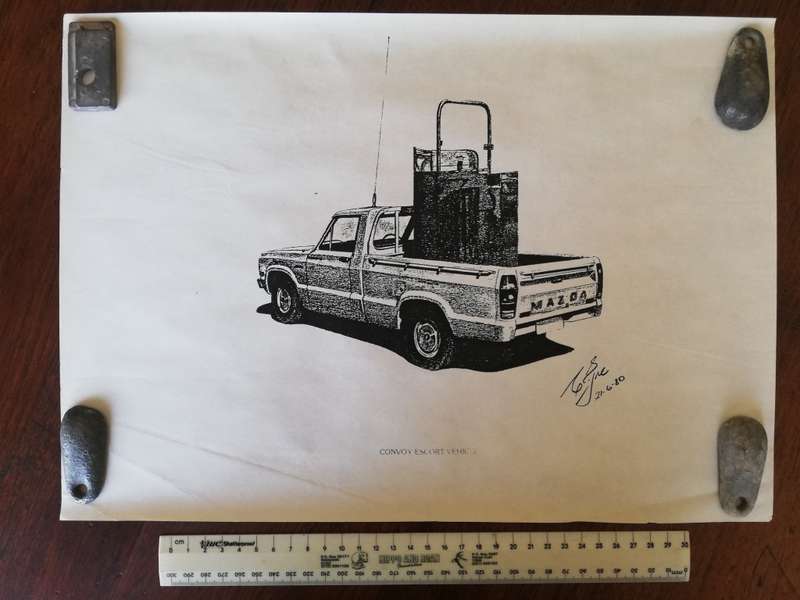 Rhodesian Army, 14 Copies of prints by Colin Eyre. `Wheels`  Vehicles of the Rhodesian Bush War.