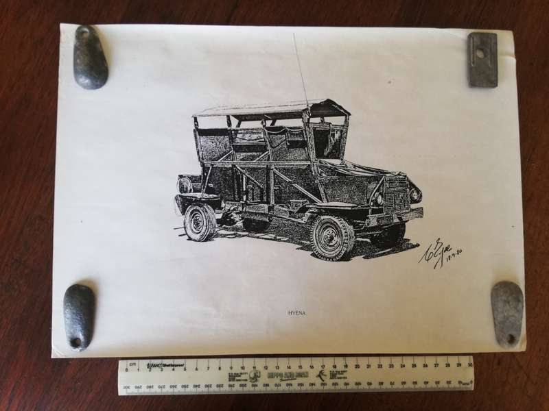 Rhodesian Army, 14 Copies of prints by Colin Eyre. `Wheels`  Vehicles of the Rhodesian Bush War.