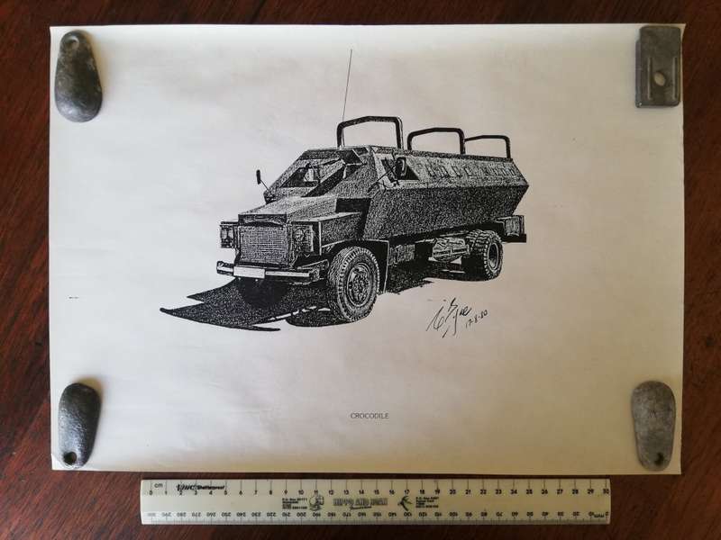 Rhodesian Army, 14 Copies of prints by Colin Eyre. `Wheels`  Vehicles of the Rhodesian Bush War.