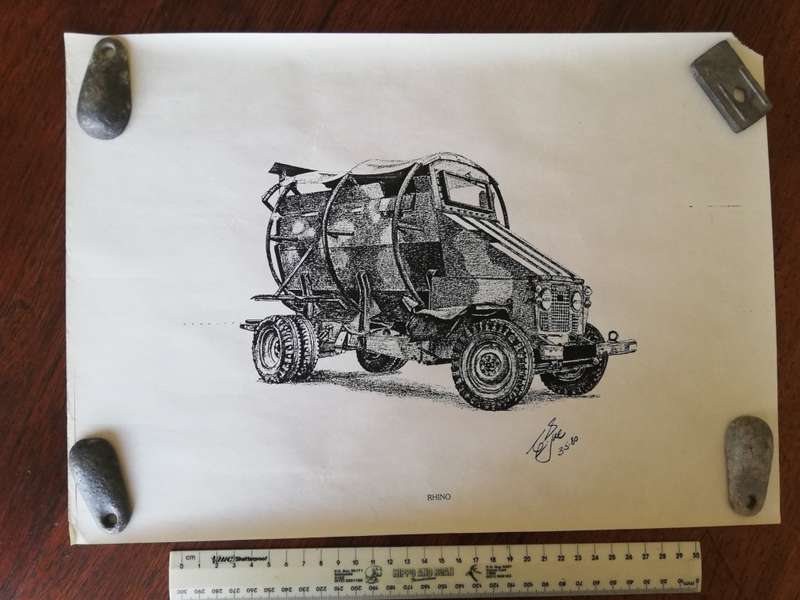 Rhodesian Army, 14 Copies of prints by Colin Eyre. `Wheels`  Vehicles of the Rhodesian Bush War.