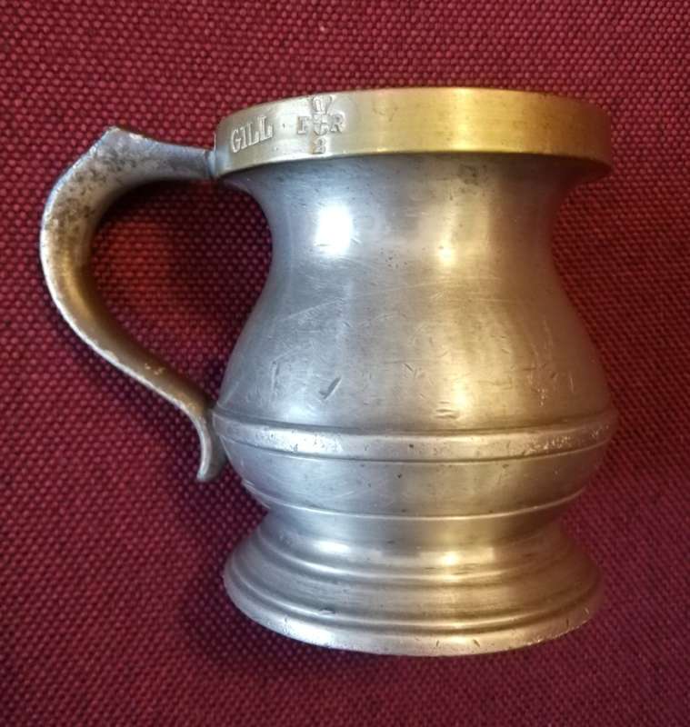 Cape Government Railways, 1 gill measure, pewter, Edward 7. Farrow & Jackson.