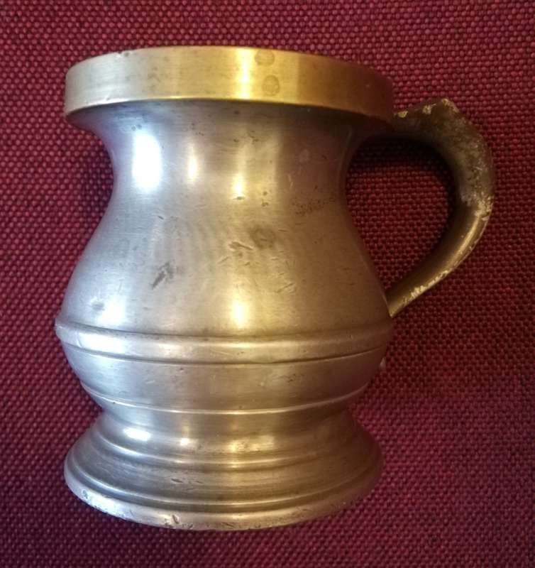 Cape Government Railways, 1 gill measure, pewter, Edward 7. Farrow & Jackson.