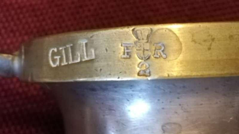 Cape Government Railways, 1 gill measure, pewter, Edward 7. Farrow & Jackson.
