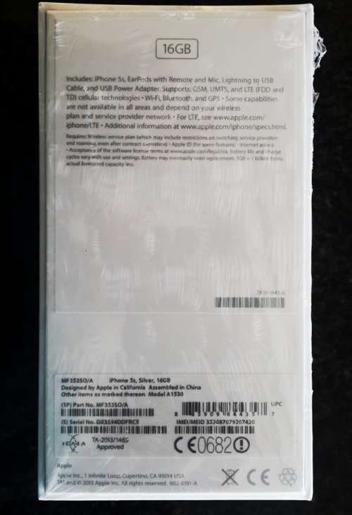 Apple iPhone 5s - 16GB - Silver [new in sealed box]