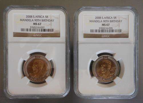MS 67 !!! Nelson Mandela 90th Birthday NGC Graded Coin !!!