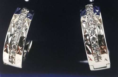 Platium Plated Cubic Zirconia Clustered Earrings
