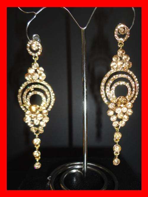 Dangle Gold colour Crystal Earrings