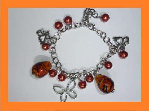 Pretty Glass Beads and Charms Bracelet
