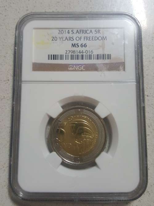 2014 S.AFRICA 5R 20 YEARS OF FREEDOM MS66
