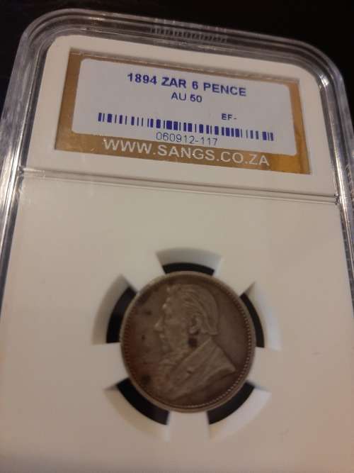 1894 ZAR 6 PENCE AU 50