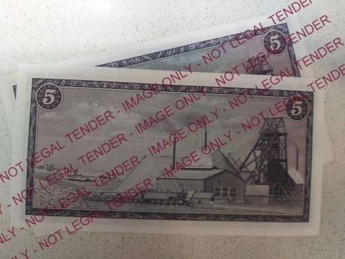 UNCIRCULATED FIVE RAND TW DE JONGH NOTE
