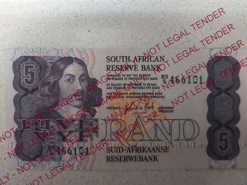UNCIRCULATED FIVE RAND NOTE GPC DE KOCK