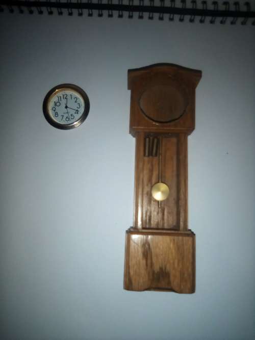 Old Small Grandfather Clock [ Wood and Granite Crafts ]