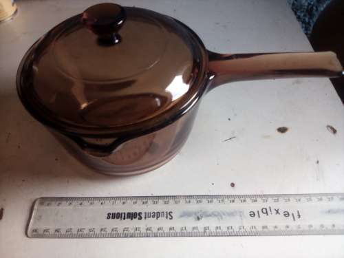 Rare Vintage Corning ware Pyrex vision visions visionware Amber with lid