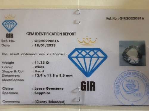 Heart Shape White Sapphire