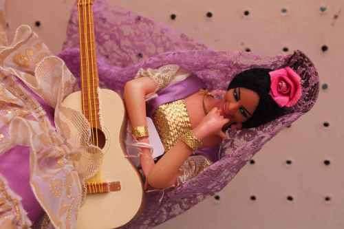 Vintage Spanish Marin Chiclana Flamenco Dancer with Guitar LARGE