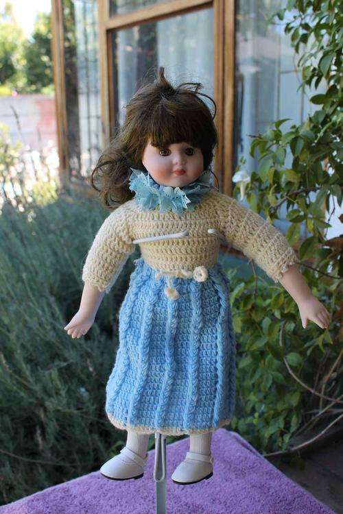 Porcelain Doll Blue Dress