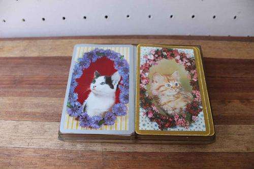 Vintage Playing Cards with Cats