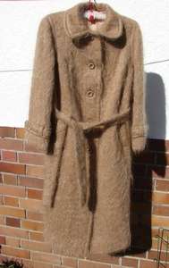 Ladies Pure Mohair and Wool Coat Size 12 Fully Lined Camel Colour