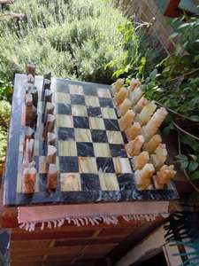 Mexican Marble Stone Chess Set - VERY HEAVY