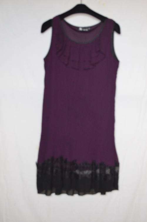 Purple Top with Black Lace. Size L