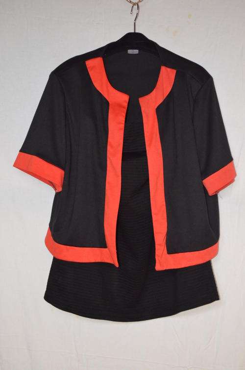 2 Piece Black and Red Skirt and Top. Size XL