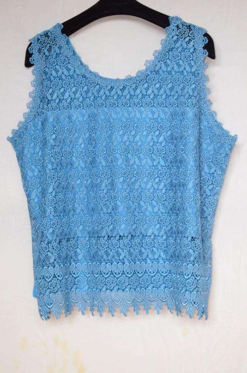 Turquoise lace cami Size L