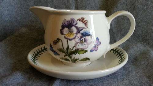 Portmeirion Botanic Garden 'Pansy' Gravy Boat with Saucer.