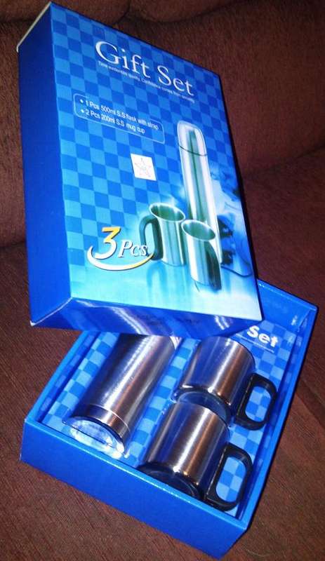 Stainless Steel Flask and 2 Mugs - New on Bid or Buy