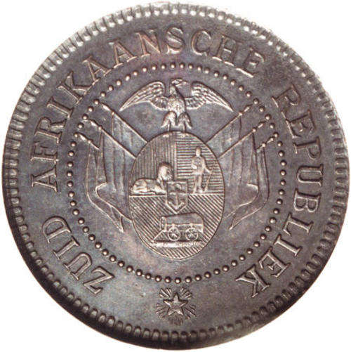 1874 South African Pattern Penny Slabbed MS61 BN