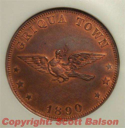 1890 DATED Griquatown Pattern ANA PF63