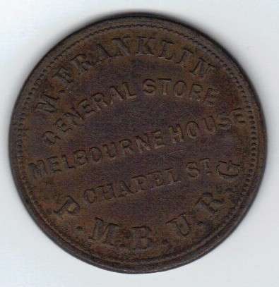 M Franklin Penny - stamped, Scott Balson Collection