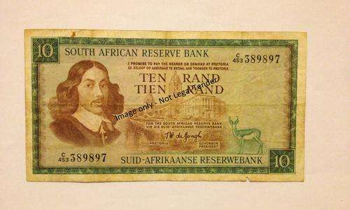 2x 1975 TW De Jongh R10 Banknotes Of The SARB VF *One Bid For Both*