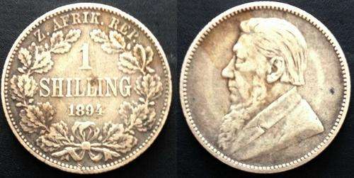 1894 ZAR One Shilling - Rare Choice VF+