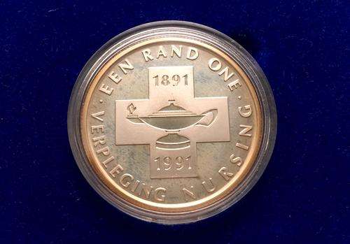 1991 SA Republic Silver Protea R1 "Nursing" Proof