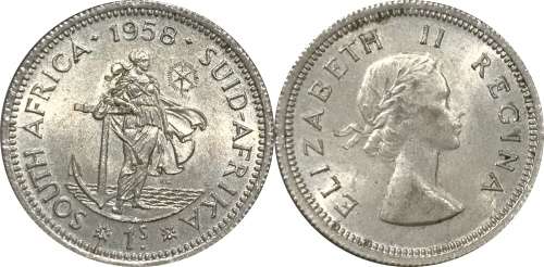 S.Africa 1958 One Shilling (1/-) Stunning Uncirculated/Mint State