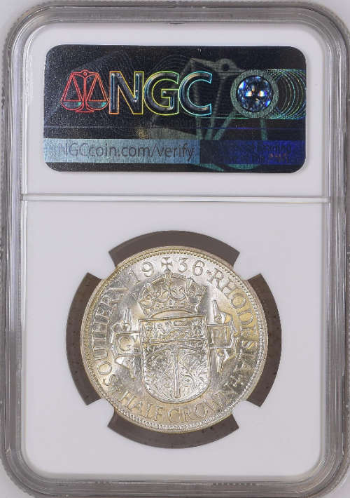 S. Rhodesia: 1936 2.5 Shillings (Halfcrown) NGC Certified AU58