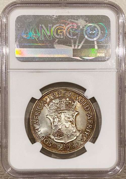 S. Africa: 1952 KGVI 2.5 Shillings (Halfcrown) NGC Certified PF67
