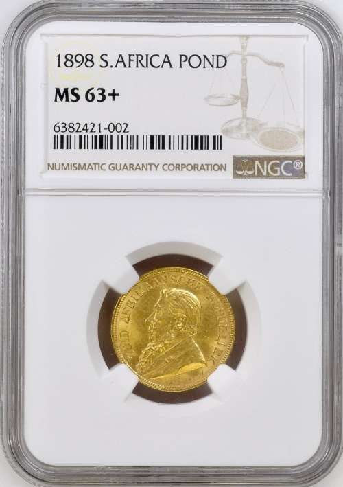 S. Africa: 1898 ZAR Gold Pond NGC Certified MS63+