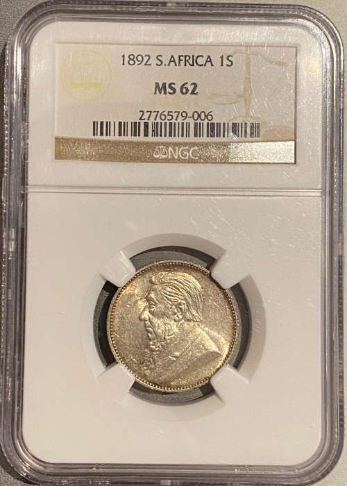 S. Africa: 1892 ZAR 1 Shilling NGC Certified MS62