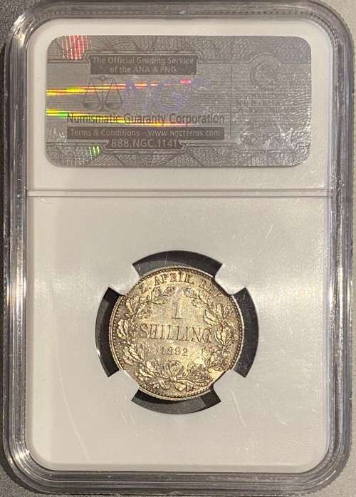 S. Africa: 1892 ZAR 1 Shilling NGC Certified MS62