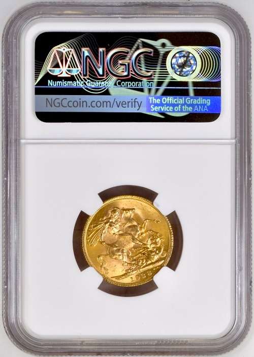 S. Africa: 1928 KGV Gold Pound/Sovereign NGC Certified MS65
