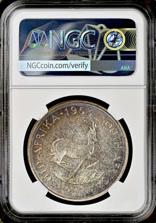 S. Africa: 1953 QEII 5 Shillings (Crown) NGC Certified MS65
