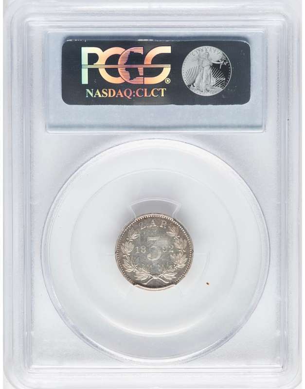 S. Africa: 1892 ZAR 3D (Threepence) PCGS Certified PF62