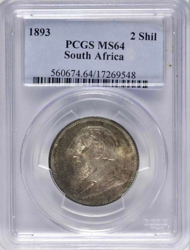 S. Africa: 1893 ZAR 2 Shillings (Florin) PCGS Certified MS64 (Finest Known)